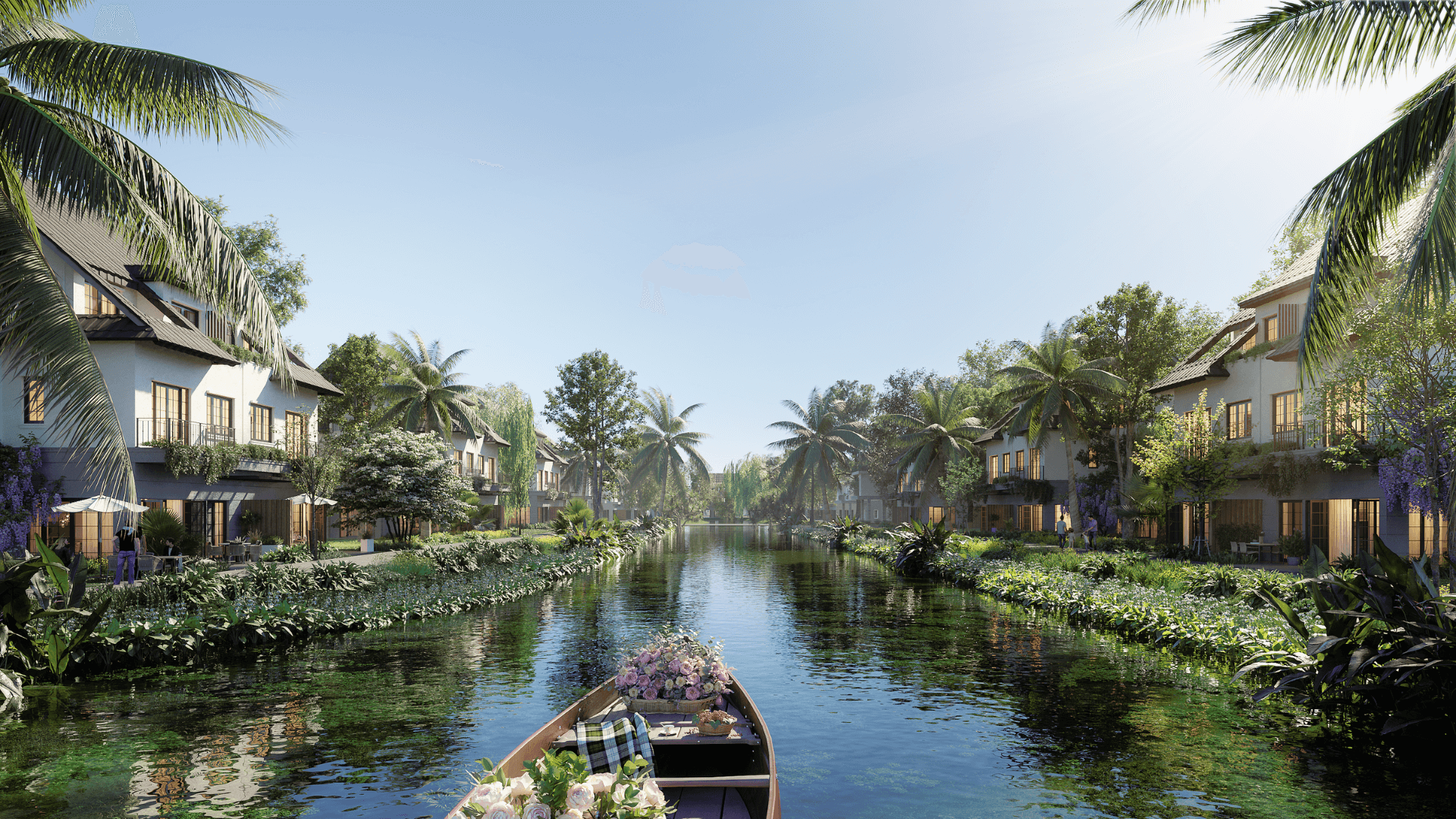 Phối cảnh biệt thự ven sông tại Central Island